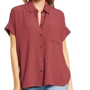Madewell Women's maroon Daily Drapey Shirt S
